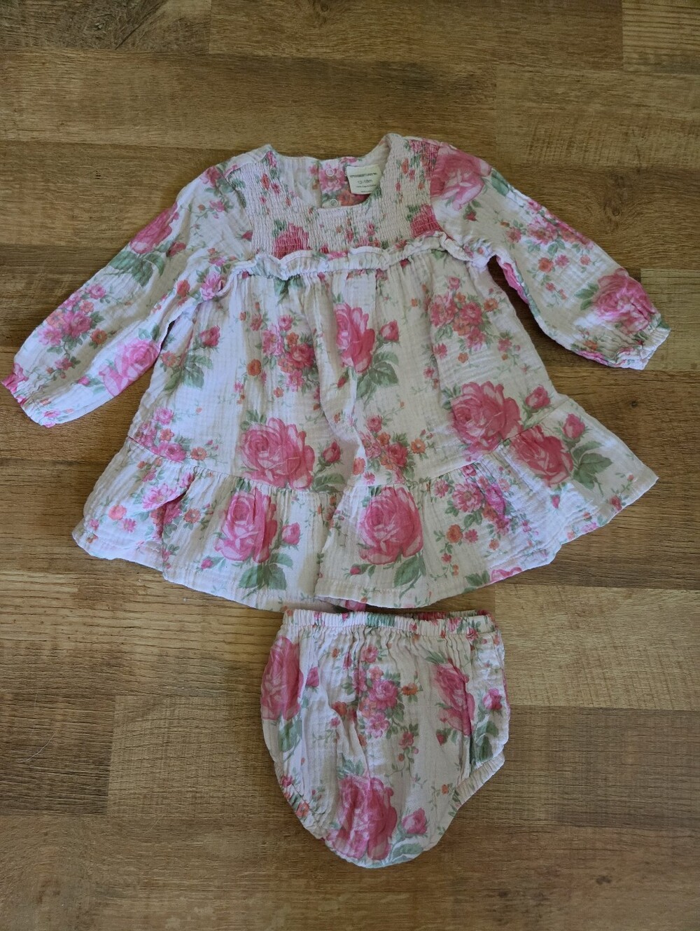 Spearmint Love Smocked Ruffle Dress And Bloomers Country Daydream Pink Floral